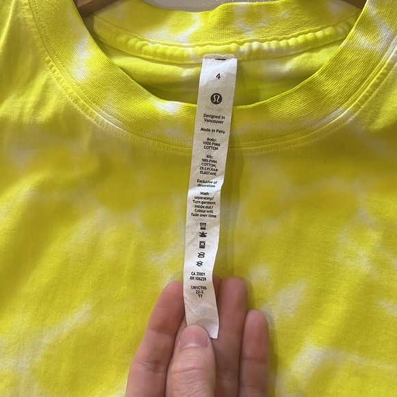 Lululemon Women's All Yours Tank Top Tie Dye Highlighter Yellow in size 4 - Picture 7 of 9